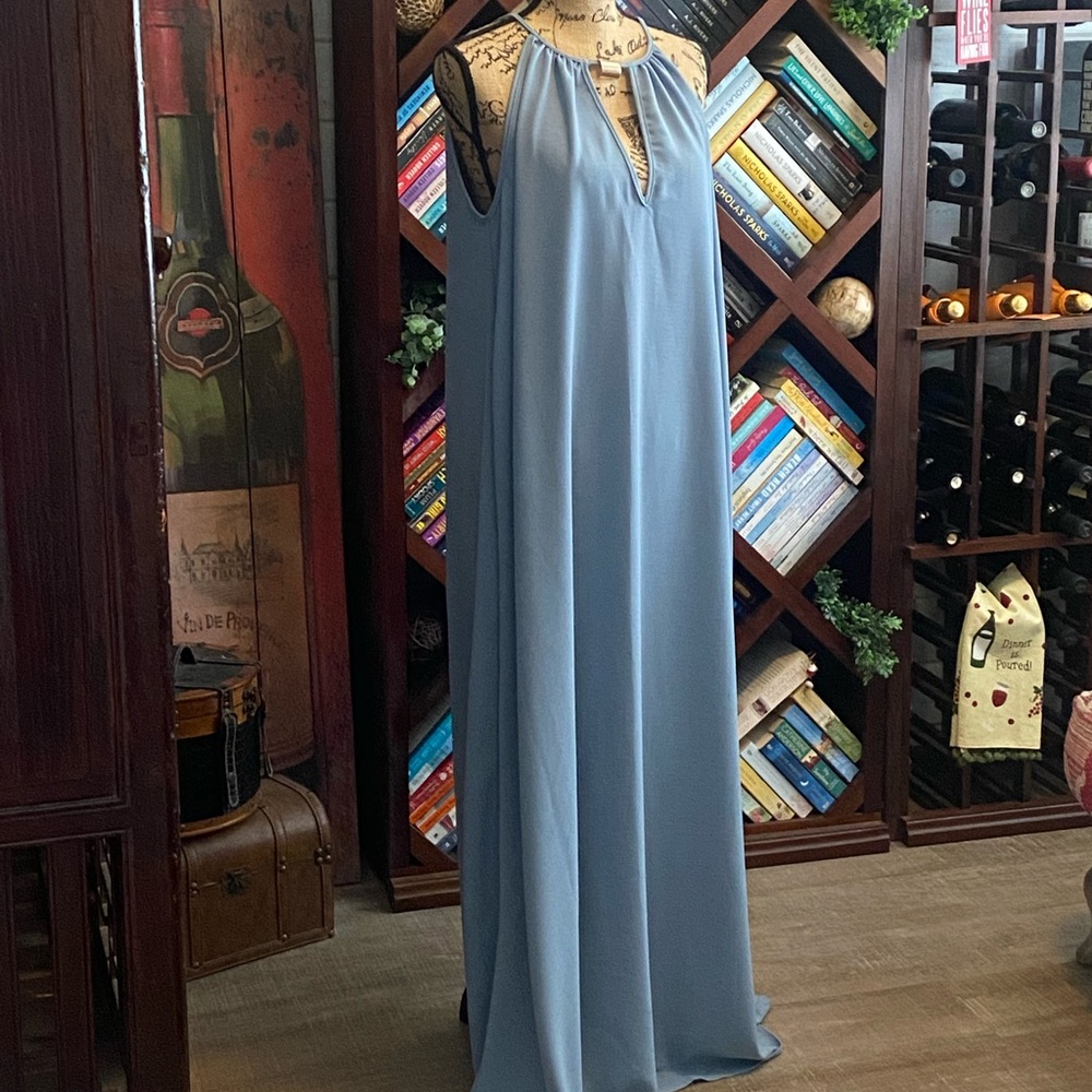 SHEIN Light Blue Halter Maxi Dress